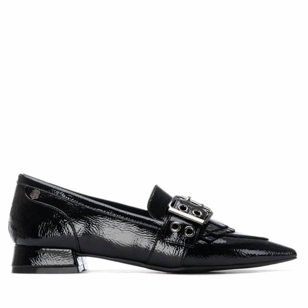 NEW CARMELA women's leather pointed toe loafers in black